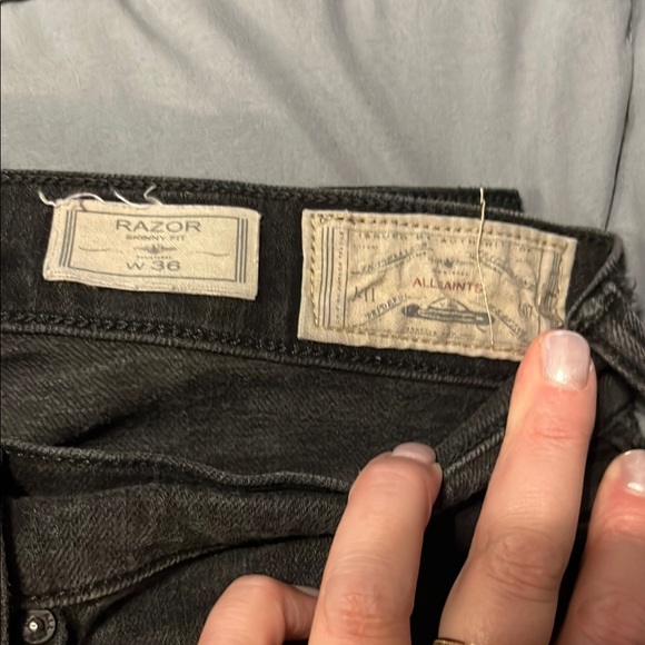 All Saints Men's Skinny Jeans - Black denim/ Dark Gray 36w32l - Picture 2 of 3